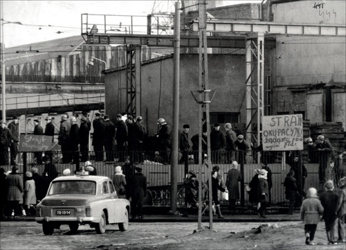 Strajk w Stoczni Warskiego, styczeń 1971 r. (fot. IPN)