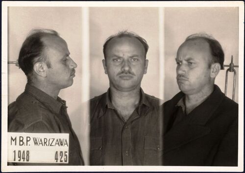 Zdjęcie mjr. Zygmunta Szendzielarza "Łupaszki" po aresztowaniu, 1948 rok