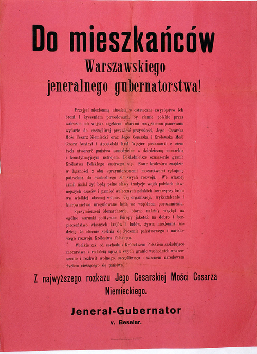 Plakat zawierający treść proklamacji Fot. Wikimedia Commons/domena publiczna