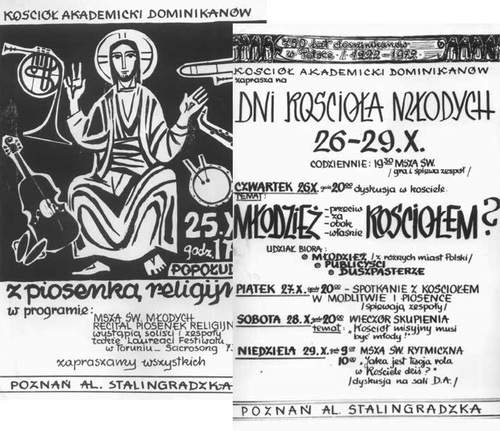 Plakaty Duszpasterstwa Akademickiego.  Fot. z portalu www.honoriusz.mlawa.pl