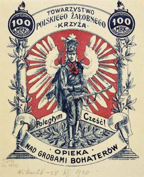 Plakat – cegiełka Towarzystwa Polskiego Żałobnego Krzyża.