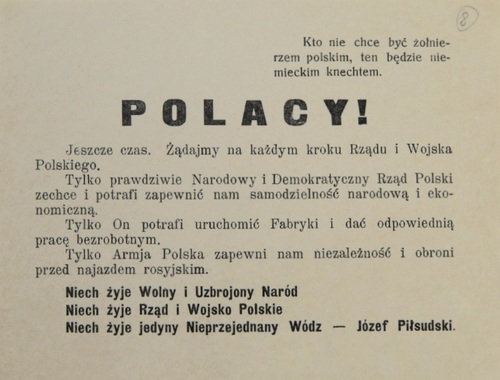Ulotka socjalistyczna z 1916 (?) r. Fot. AAN