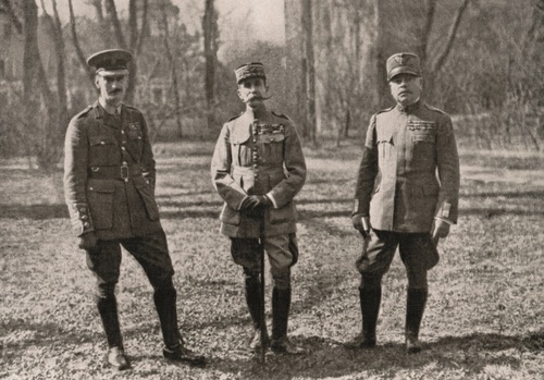 Przewodniczący Międzysojuszniczej Komisji Rządzącej i Plebiscytowej na Górnym Śląsku, od lewej  płk Harold Percival, gen. Henri Le Rond i gen. Alberto de Marinis Stendardo di Ricigliano. (Zbiory prywatne)