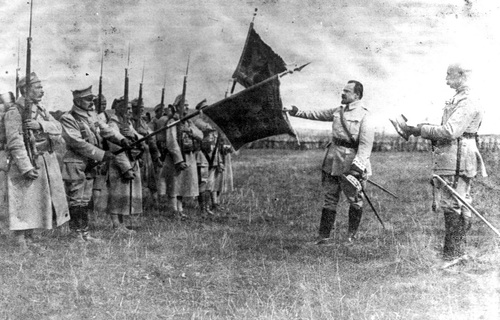 Armia polska we Francji - objęcie dowództwa przez generała Józefa Hallera. Fot. NAC