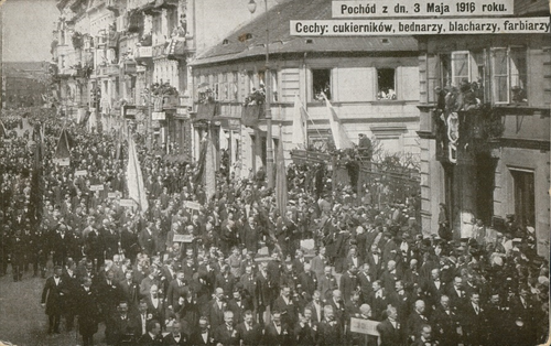 March from May 3rd 1916 in Warsaw; Photo: Biblioteka Narodowa