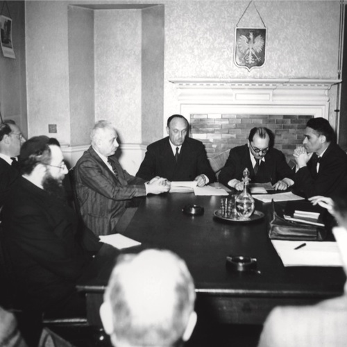 Posiedzenie Rady do Spraw Ratowania Ludności Żydowskiej w Kraju, 25 maja 1944 r. Fot. NAC