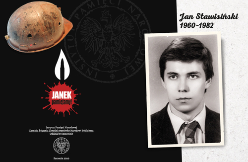 Okładka broszury poświęconej Jannowi Stawisińskiemu autorstwa Zenona Szmidtke, wydanej przez szczeciński oddział IPN (dostępnej do pobrania w zakładce "Biblioteka cyfrowa")