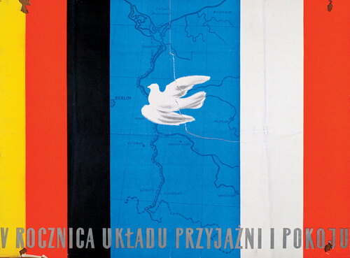 Plakat propagandowy z 1951 r. o przyjaźni między PRL a NRD. Fot. Muzeum Wojska Polskiego