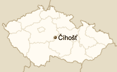 Wieś Czychoszcz (czes. Číhošť) na mapie Republiki Czeskiej