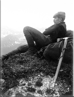 Mariusz Zaruski w Tatrach, przed 1908 r. Fot. Mieczysław Karłowicz, ze zbiorów Muzeum Tatrzańskiego