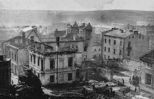 Synagoga w Będzinie spalona przez Niemców w nocy z 8 na 9 września 1939 r.