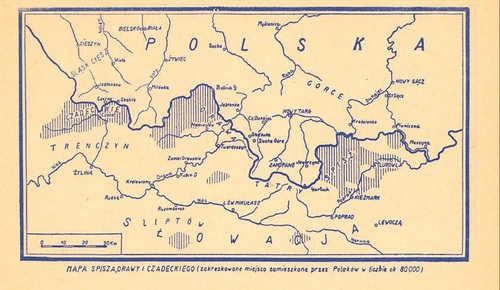 Mapa Spisza, Orawy i Czadeckiego. Fot. ze zbiorów autora