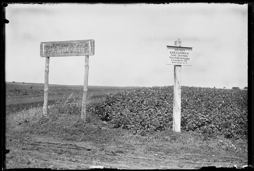 Wołyń, Osada Krechowiecka. Słupy graniczne. Świata ludzi. Autor zdjęcia: Narcyz Witczak-Witaczyński. Ze zbiorów Narodowego Archiwum Cyfrowego