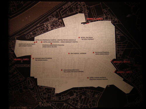 Plan krakowskiego getta eksponowany w Muzeum Historycznego Miasta Krakowa (fot. Wikipedia/CC BY-SA 3.0/Krzyycho)