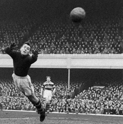 Stanisław Geruli w bramce (fot. historiawisly.pl)