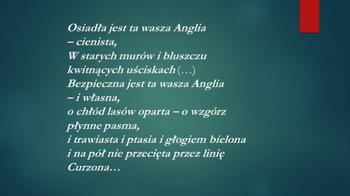 Beata Obertyńska, z wiersza <i>Anglia</i>