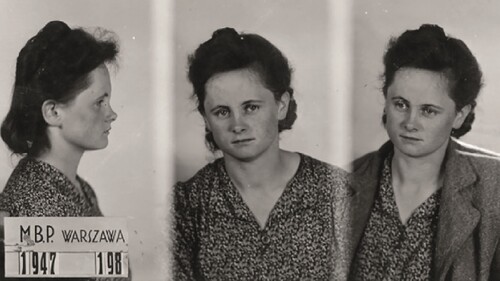 Zdjęcia sygnalityczne Barbary Otwinowskiej wykonane w więzieniu MBP w Warszawie w 1946 r. Fot. z zasobu IPN