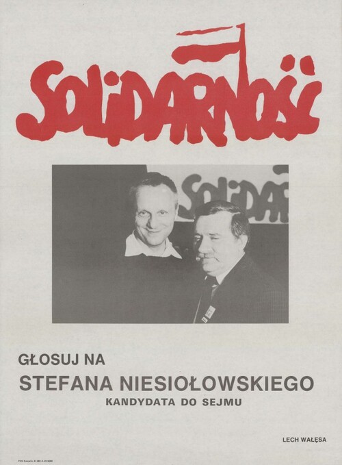 Plakat wyborczy Stefana Niesiołowskiego (Archiwum Państwowe w Łodzi - http://www.lodz.ap.gov.pl)
