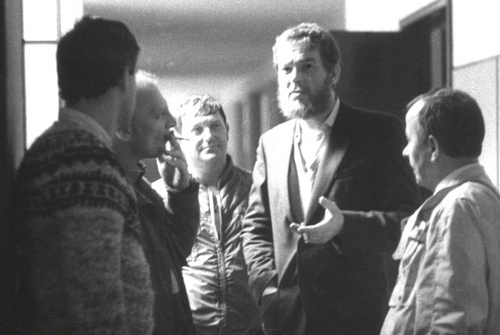 Podczas rozprawy rewizyjnej przed Sądem Najwyższym w Warszawie w 1987 r. Od lewej NN, Andrzej Milczanowski, Jan Kot, Stanisław Możejko i Władysław Dziczek (fot. ze zbiorów autora)