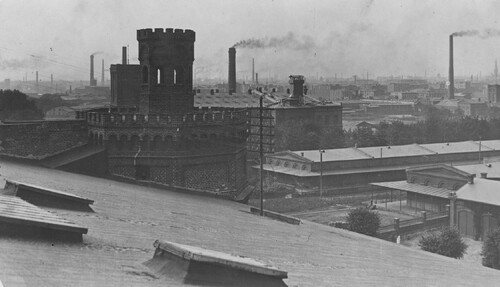 Dzielnica fabryczna w Łodzi, 1927 r. Ze zbiorów Narodowego Archiwum Cyfrowego