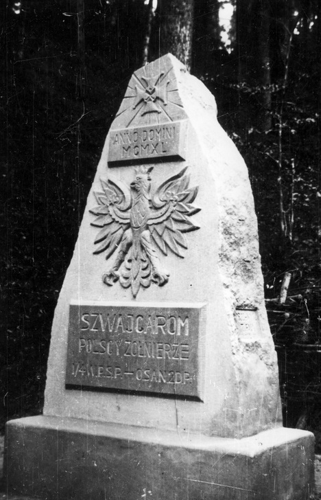 Pomnik wzniesiony przez żołnierzy 2 Dywizji Strzelców Pieszych, internowanej w Szwajcarii. Fot. NAC