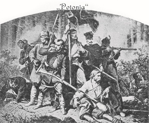 Artur Grottger, <i>Bitwa</i> (cykl <i>Polonia</i>), 1863 r. Fot. ze zbiorów Biblioteki Narodowej