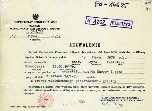Kazimierz Deyna jako żołnierz Ludowego Wojska Polskiego musiał otrzymywać zgodę MON na wyjazdy zagraniczne. Fot. AIPN