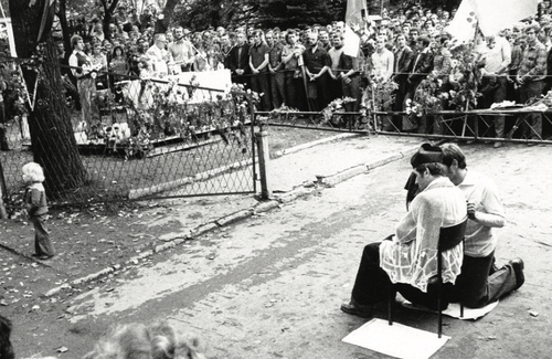 Strajk w kopalni „Manifest Lipcowy” w 1988 r. (fot. S. Jakubowski/Muzeum w Gliwicach)