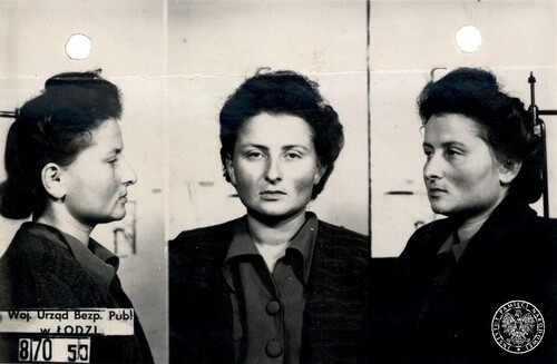 Zdjęcia sygnalityczne Zofii Dwornik po jej aresztowaniu przez łódzkie UB. Fot. z zasobu IPN