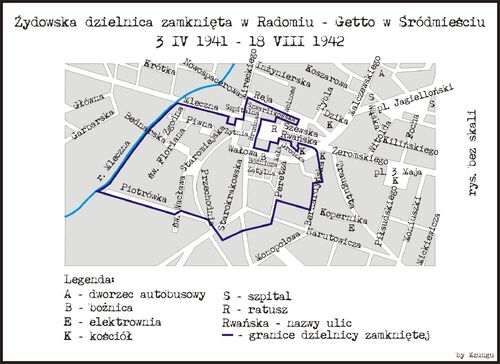 Schemat getta w Śródmieściu w Radomiu (Wikipedia/CC BY 3.0/Mzungu)
