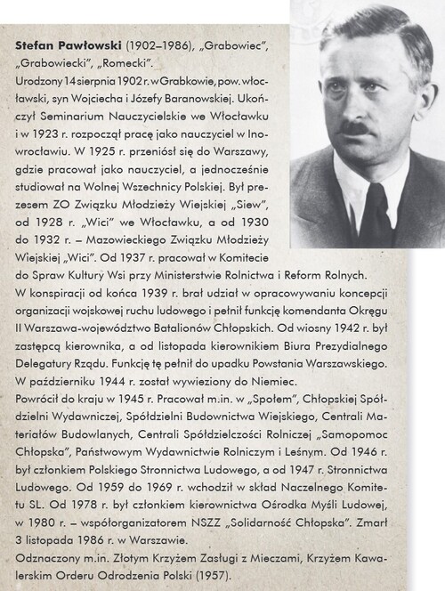Nota biograficzna o Stefanie Pawłowskim wraz ze zdjęciem Autora. Fot. ze zbiorów Waldemara Grabowskiego