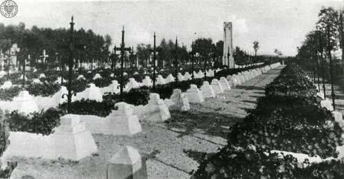 Wojna polsko - bolszewicka, 1920. Wilejka, cmentarz i pomnik poległych żołnierzy. Fot. z zasobu IPN