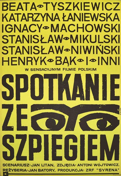 Plakat filmu "Spotkanie ze szpiegiem" (1964 r., reż. Jan Batory)