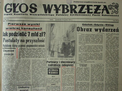 Opublikowany w „Głosie Wybrzeża” z 28 grudnia 1970 r. artykuł „Obraz wydarzeń. Gdańsk – Gdynia – Elbląg” był jedynym w prasie codziennej PRL, w którym opisano przebieg wydarzeń 14–20 grudnia 1971 r.