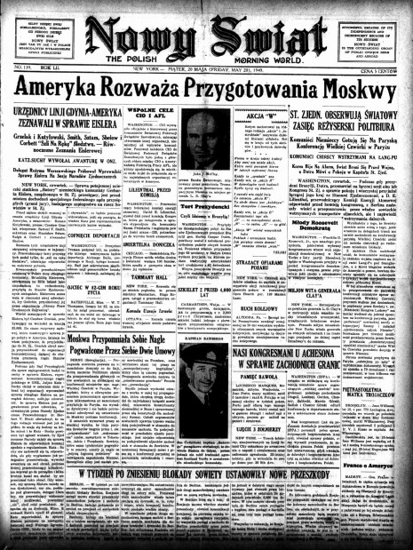 20 maja 1949 r. „Eisler” wciąż na „jedynce” „Nowego Świata”. Kopia cyfrowa pozyskana do IPN z Instytutu Józefa Piłsudskiego w Ameryce