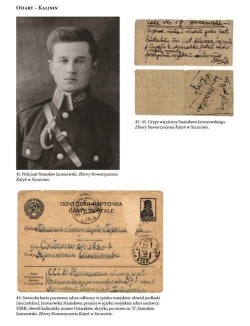 Policjant Stanisław Jaroszewski do bliskich, z Ostaszkowa, zanim zostanie zamordowany w Kalininie... Karta z "Teki edukacyjnej IPN" „Zbrodnia Katyńska”