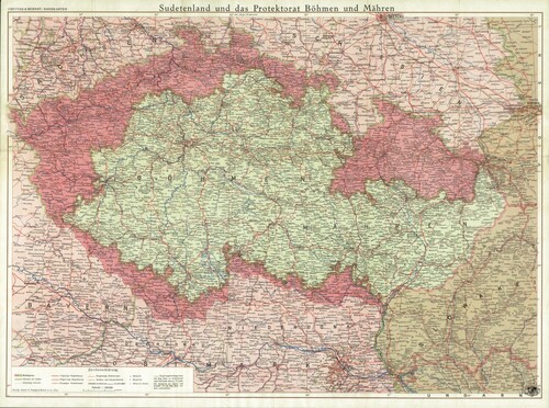 <i>Sudetenland und das Protektorat Böhmen und Mähren</i>, Freytag-Berndt & Artaria (Wiedeń), 1939. Ze zbiorów cyfrowych Biblioteki Narodowej (polona.pl)