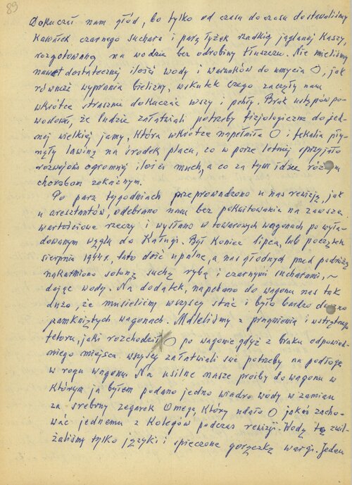 Fragment wspomnień Stefana Nowaczka „Rybaka” dotyczący obozu w Miednikach (2). Z zasobu IPN