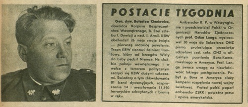 Sylwetka Bolesława Kieniewicza na łamach tygodnika „Żołnierz Polski” (organ powojennego Ministerstwa Obrony Narodowej), nr 21 - czerwiec 1946 r.
