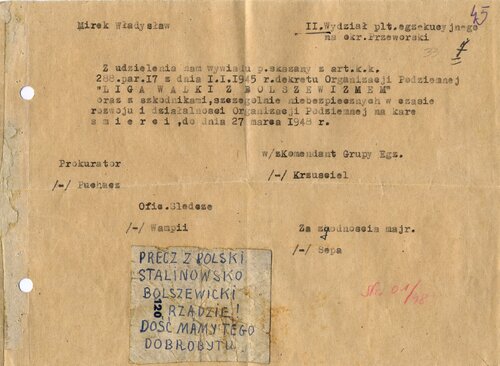List do Władysława Mirka (AIPN)
