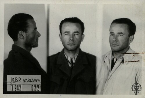 Tadeusz Płużański, zdjęcie sygnalityczne wykonane mu przez UB po aresztowaniu. Fot. z zasobu IPN