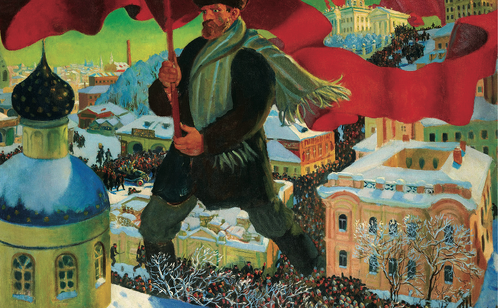 "Bolszewik", obraz Borysa Kustodijewa, 1920 r. (fot. domena publiczna)