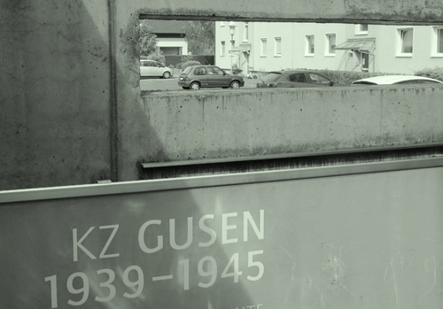 View through the wall of the Gusen camp (photo: Joanna Lubecka, Institute of National Remembrance)