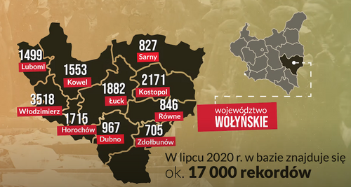 Grafika przedstawiająca obszar województwa wołyńskiego II RP