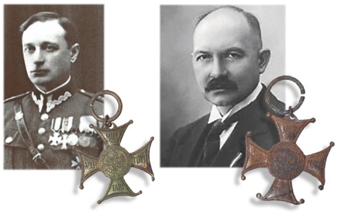 Od lewej: por. Jan Grzywiński, płk Antoni Stefanowski i ich Krzyże Virtuti Militari