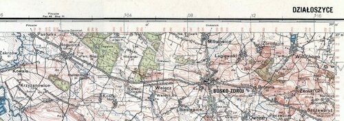 Fragment mapy Lasu Wełeckiego