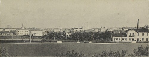 Siedlce, widok ogólny, pocztówka, 1904. Ze zbiorów cyfrowych Biblioteki Narodowej (polona.pl)