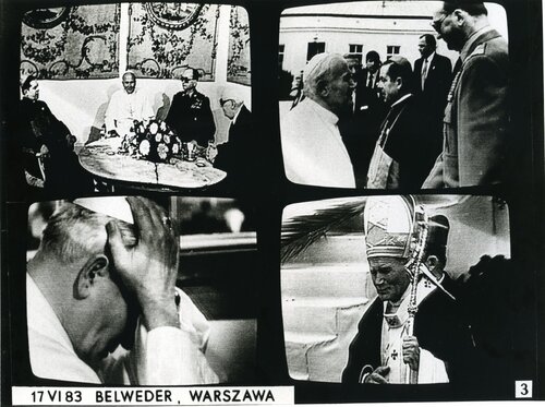 Powitanie Jana Pawła II przez władze PRL, 17 czerwca 1983 r. Fot. z zasobu IPN (dar Barbary Rogińskiej-Sobuś)