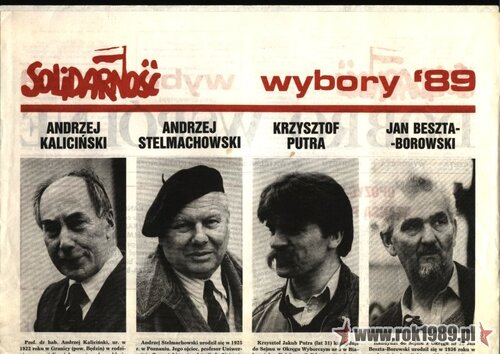 Fragment gazety wyborczej KO "Solidarność" Ziemi Białostockiej. Z zasobu IPN