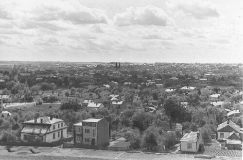 Okupowana (wtedy, tu, przez Niemców) Polska, Równe (woj. wołyńskie), 1942. Osiedle domków jednorodzinnych. Ze zbiorów Narodowego Archiwum Cyfrowego